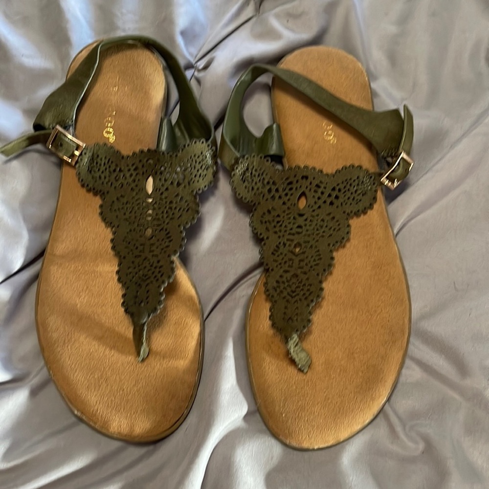 Green sandals